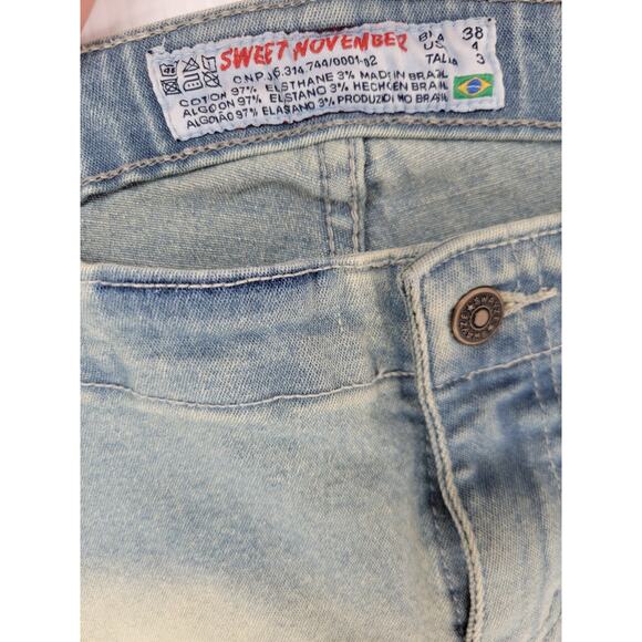 Vintage Sweet November Womens 4‎ Blue Boho Hippie Jeans Embroidered Wide Leg - Picture 2 of 15